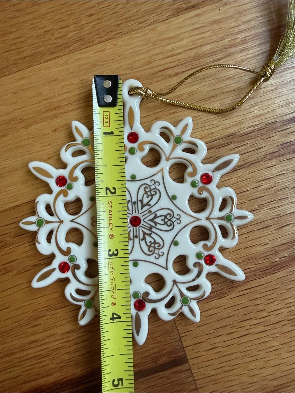 Lenox China Jewels Snowflake Ornament 4 in new in box